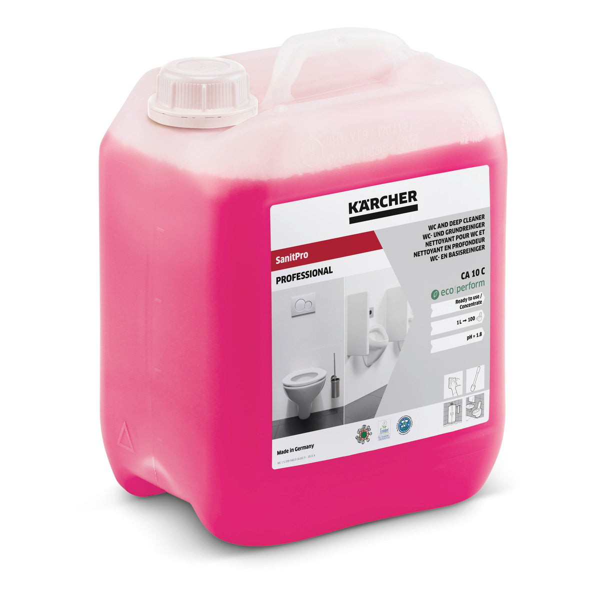 DÉTERGENT EN PROFONDEUR POUR SANITAIRES SANITPRO CA 10 C ECO!PERFORM, 5L